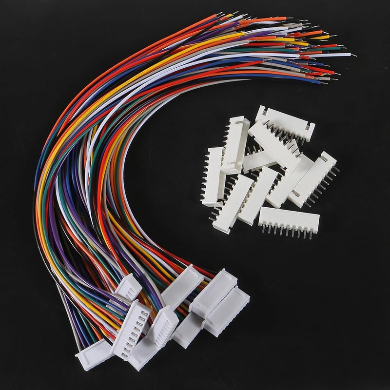 ACEIRMC 90Pairs JST-XH Connector Kit, XH 2.54mm 2/3/4/5/6/7/8/9/10 Pin Header Male and Female Connectors Plug Adapter with Flat Wire Cable 200mm 26AWG Compatible with JST XH (2/3/4/5/6/7/8/9/10P Set) - Image 4